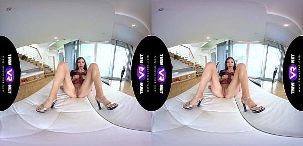  TmwVRnet.com -Stefany - Fully-clothed babe orgasms on sofa